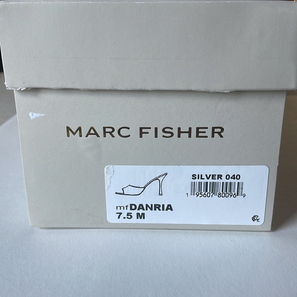 Marc Fisher Womens Danria Heeled Dress Sandal, Silver Size 7.5M - Picture 8 of 8
